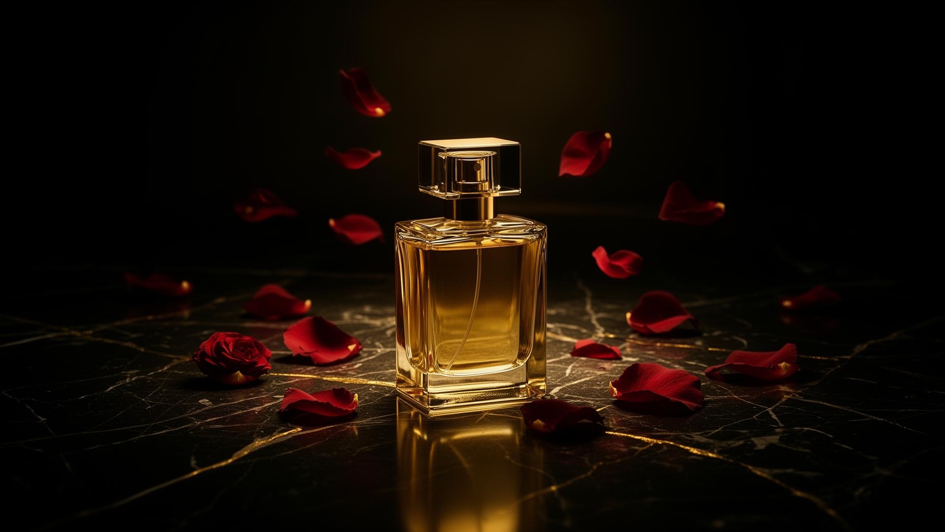 Luxury perfume bottle on dark background — Perfume Studio Johannesburg